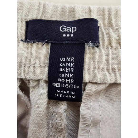 GAP Tan Linen- Cotton Blend Beachy Lightweight Pull On Drawstring Shorts SZ M - Picture 5 of 7
